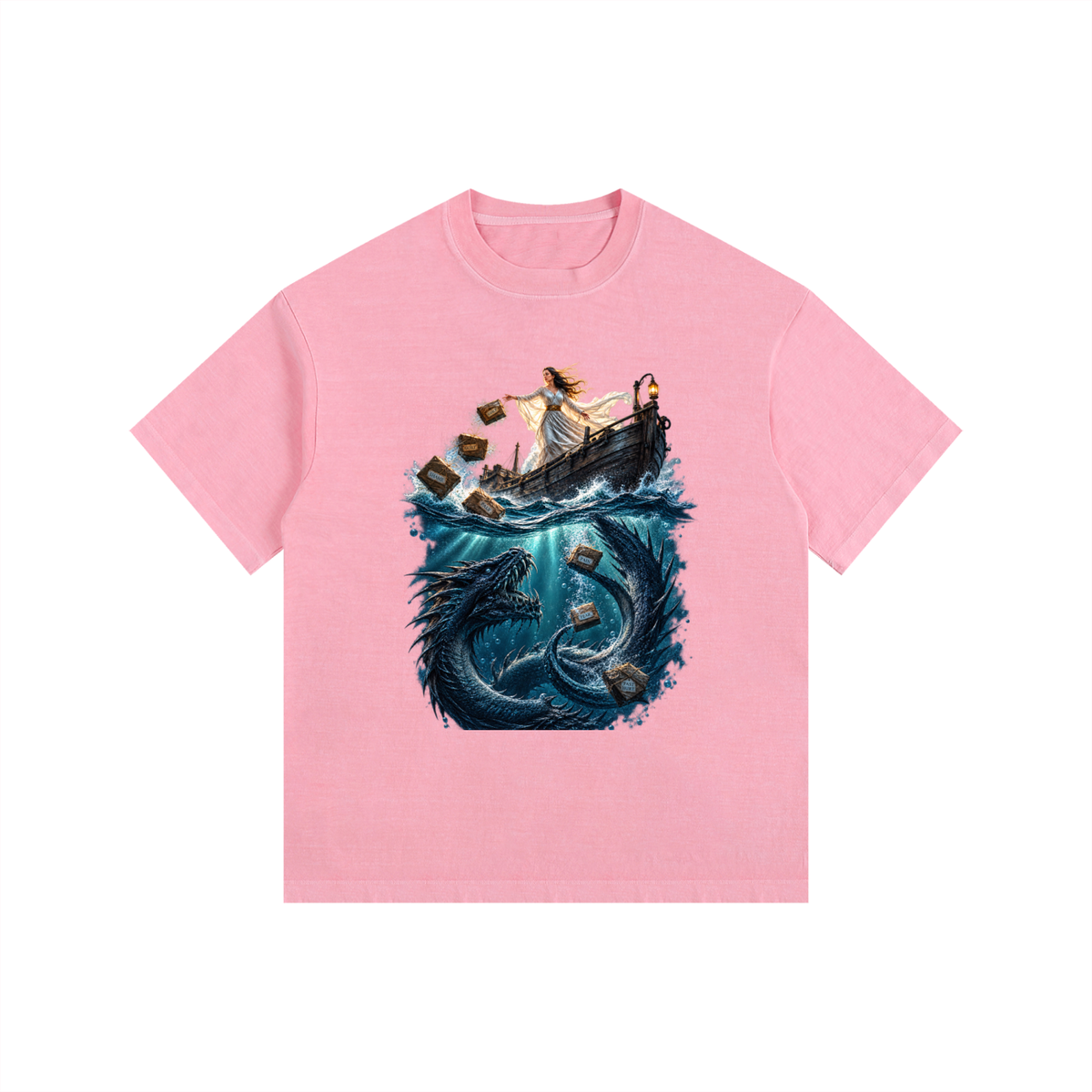 Vintage Washed Oversized Cotton T-Shirt Sea of forgetfulness