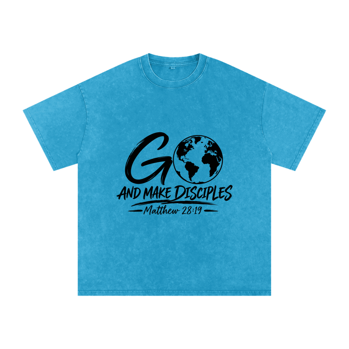 Snow Washed Oversized Cotton T-Shirt Go Make disciples