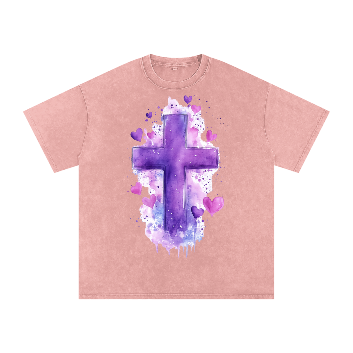 Snow Washed Oversized Cotton T-Shirt