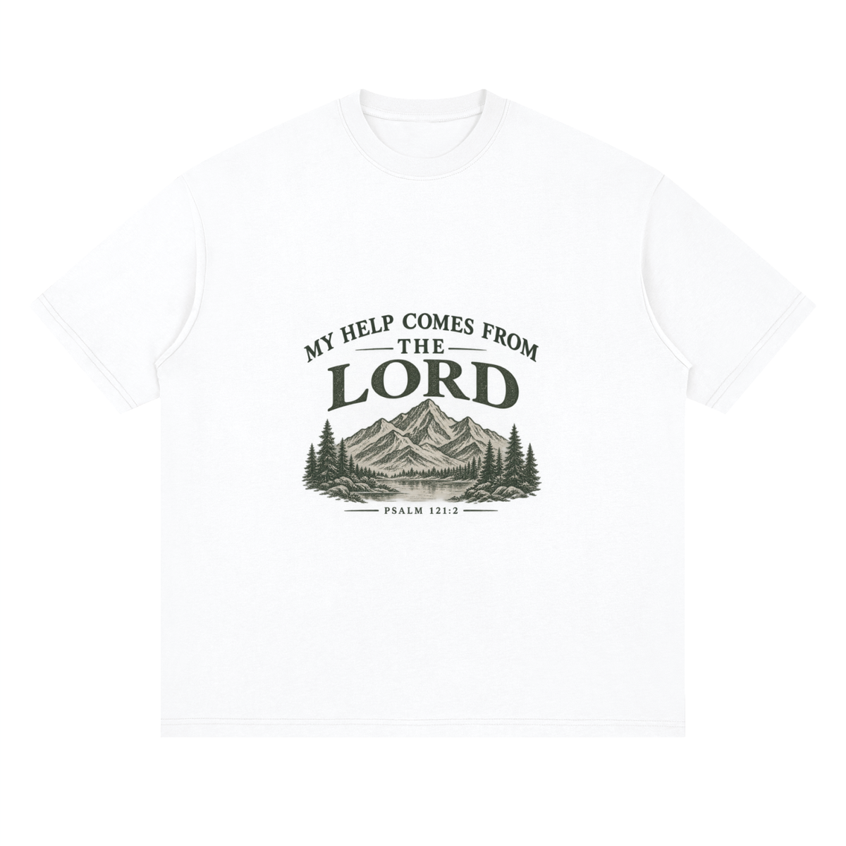 Streetwear Loose Drop Shoulder T-Shirt my help comes from the LORD
