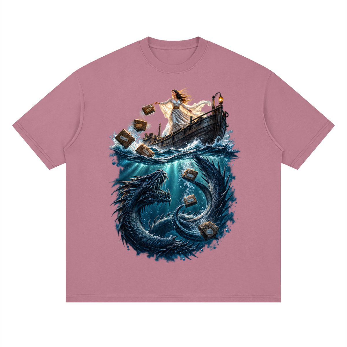 Streetwear Loose Drop Shoulder T-Shirt Sea of forgetfulness