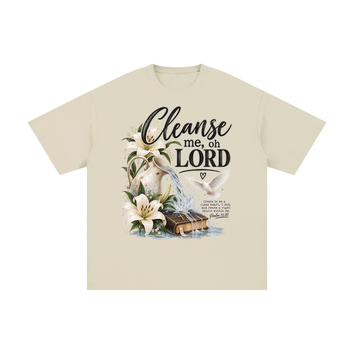 Unisex Pure Cotton T-Shirt Cleanse me Oh Lord