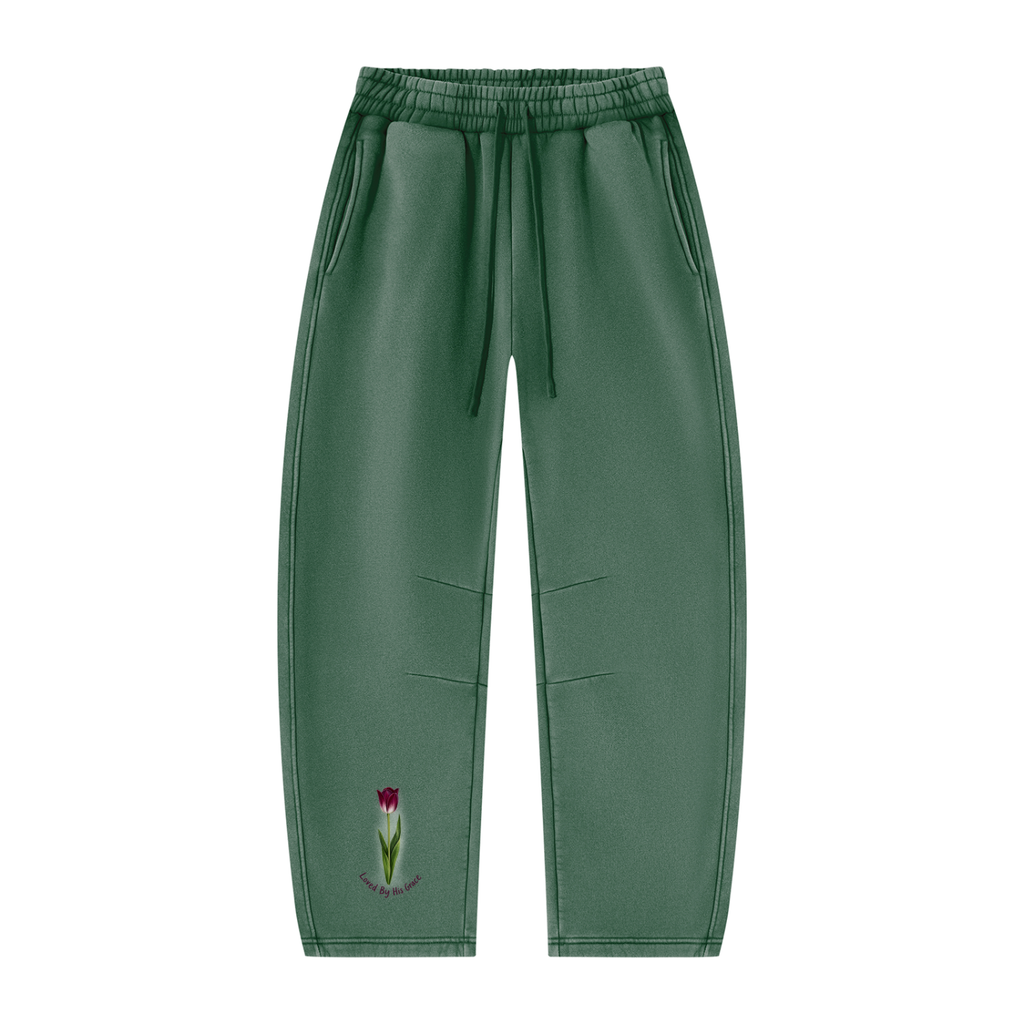 Unisex Vintage Wash Barrel Leg Fleece Sweatpants