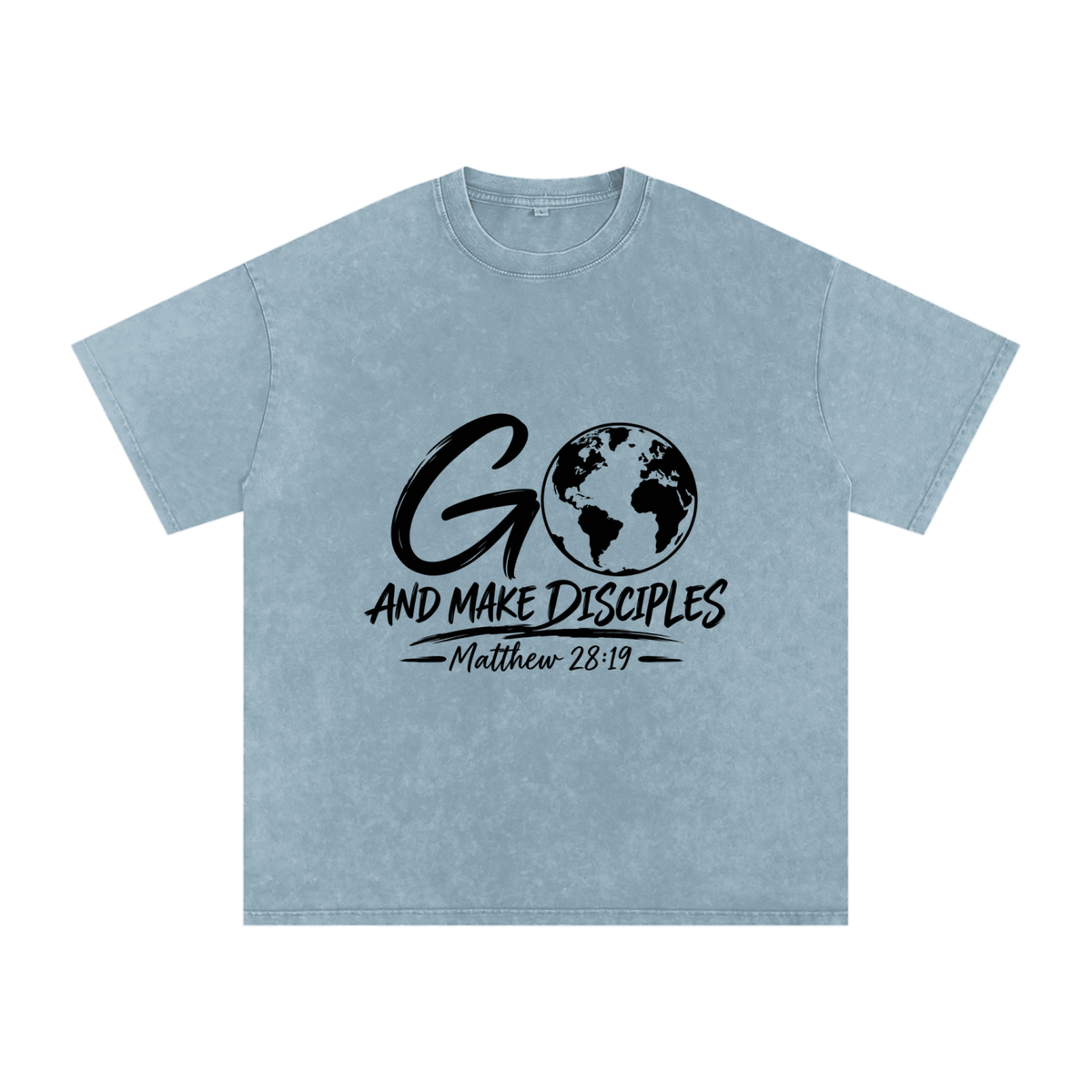 Snow Washed Oversized Cotton T-Shirt Go Make disciples