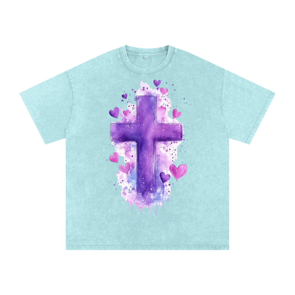 Snow Washed Oversized Cotton T-Shirt