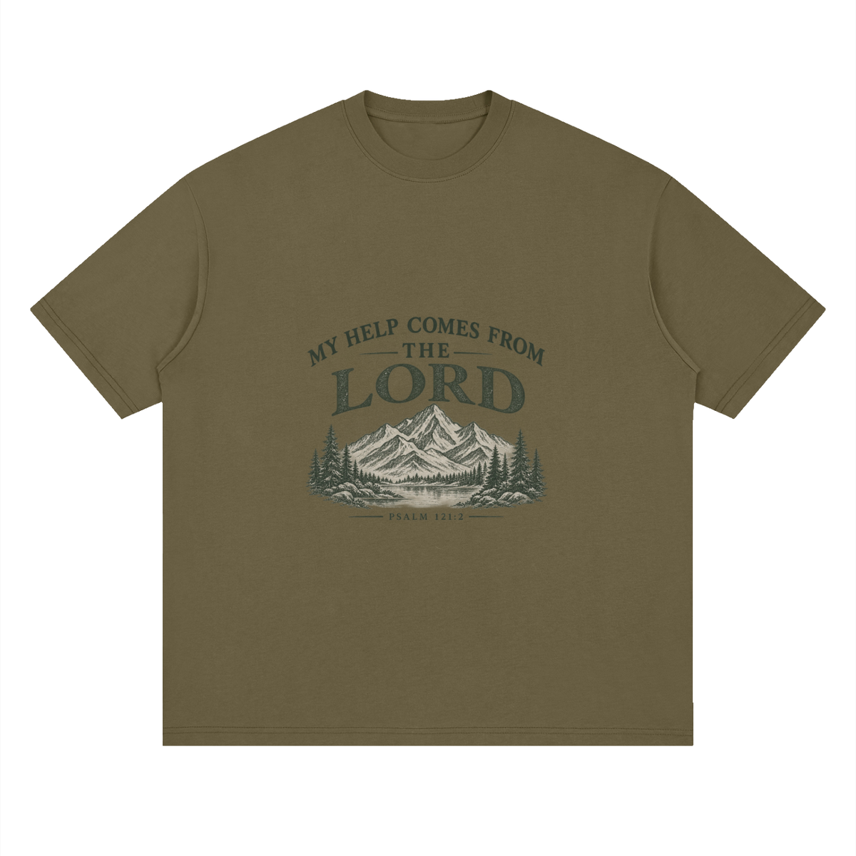 Streetwear Loose Drop Shoulder T-Shirt my help comes from the LORD