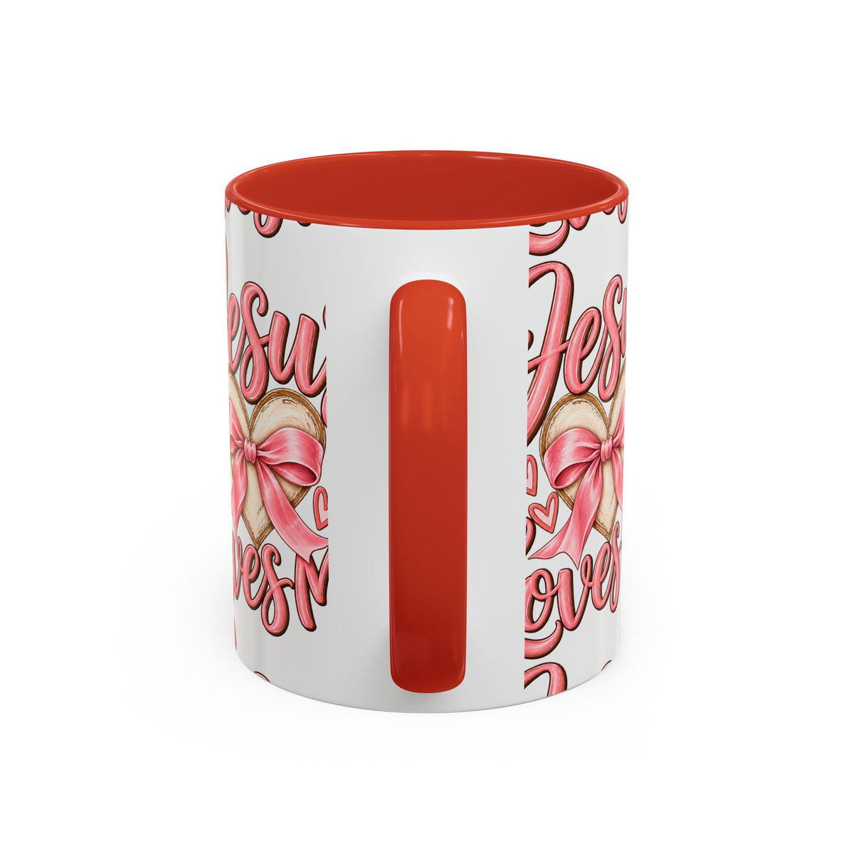Jesus Loves Me Pink Heart Accent Coffee Mug – Christian Valentine Gift (11/15oz)
