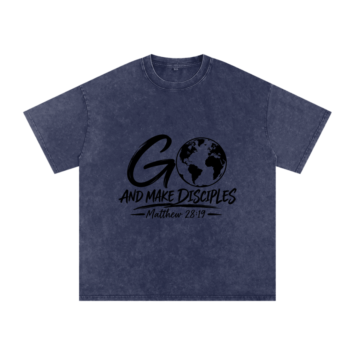 Snow Washed Oversized Cotton T-Shirt Go Make disciples