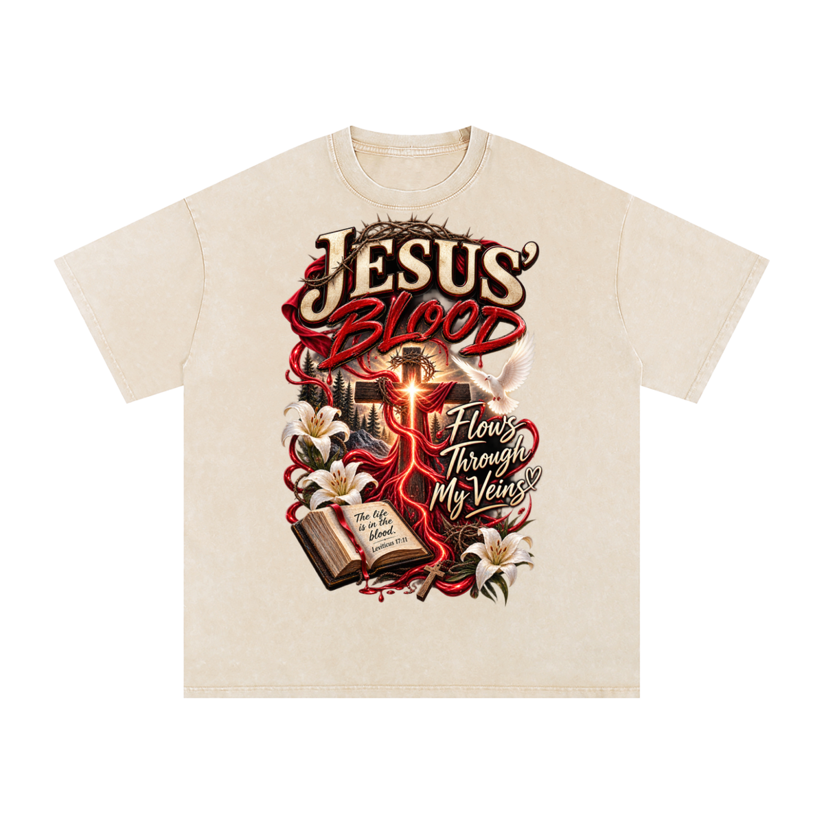 Snow Washed Oversized Cotton T-Shirt
