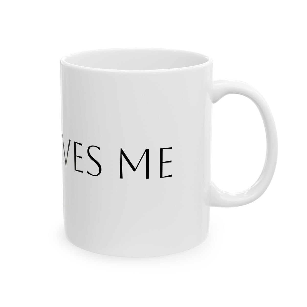 Minimalist 'Jesus Loves Me' Ceramic Mug — 11oz & 15oz Inspirational Coffee Cup
