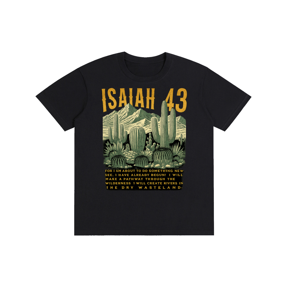 Pure Cotton Unisex T-Shirt Isaiah 43 desert