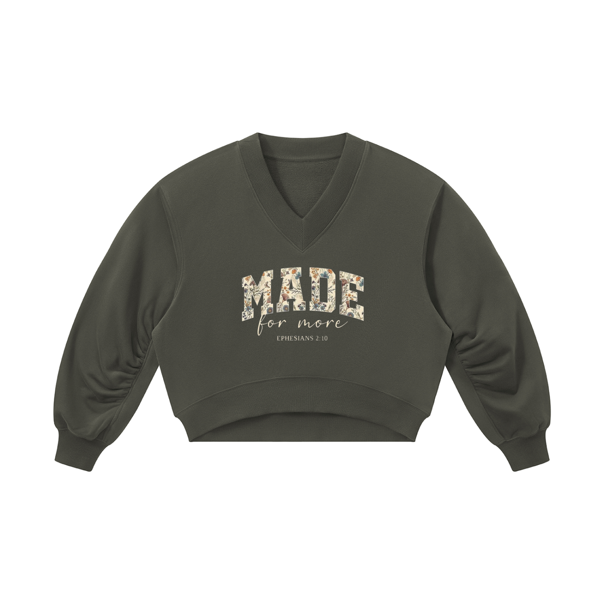 Women’s Crop V-Neck Sweatshirt Made for More