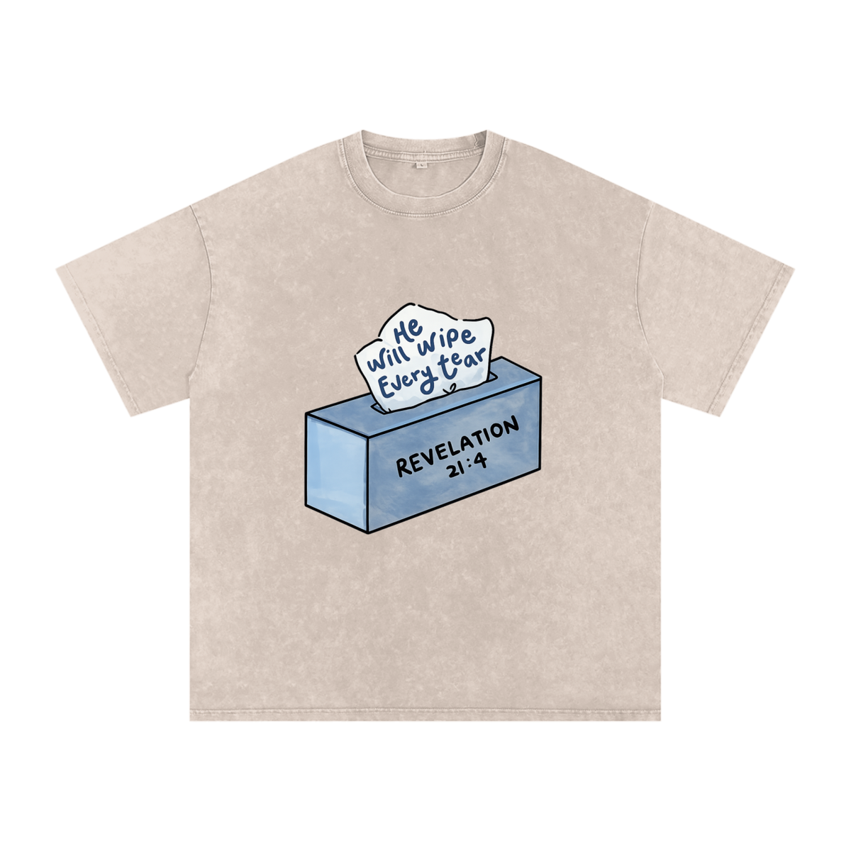 Snow Washed Oversized Cotton T-Shirt