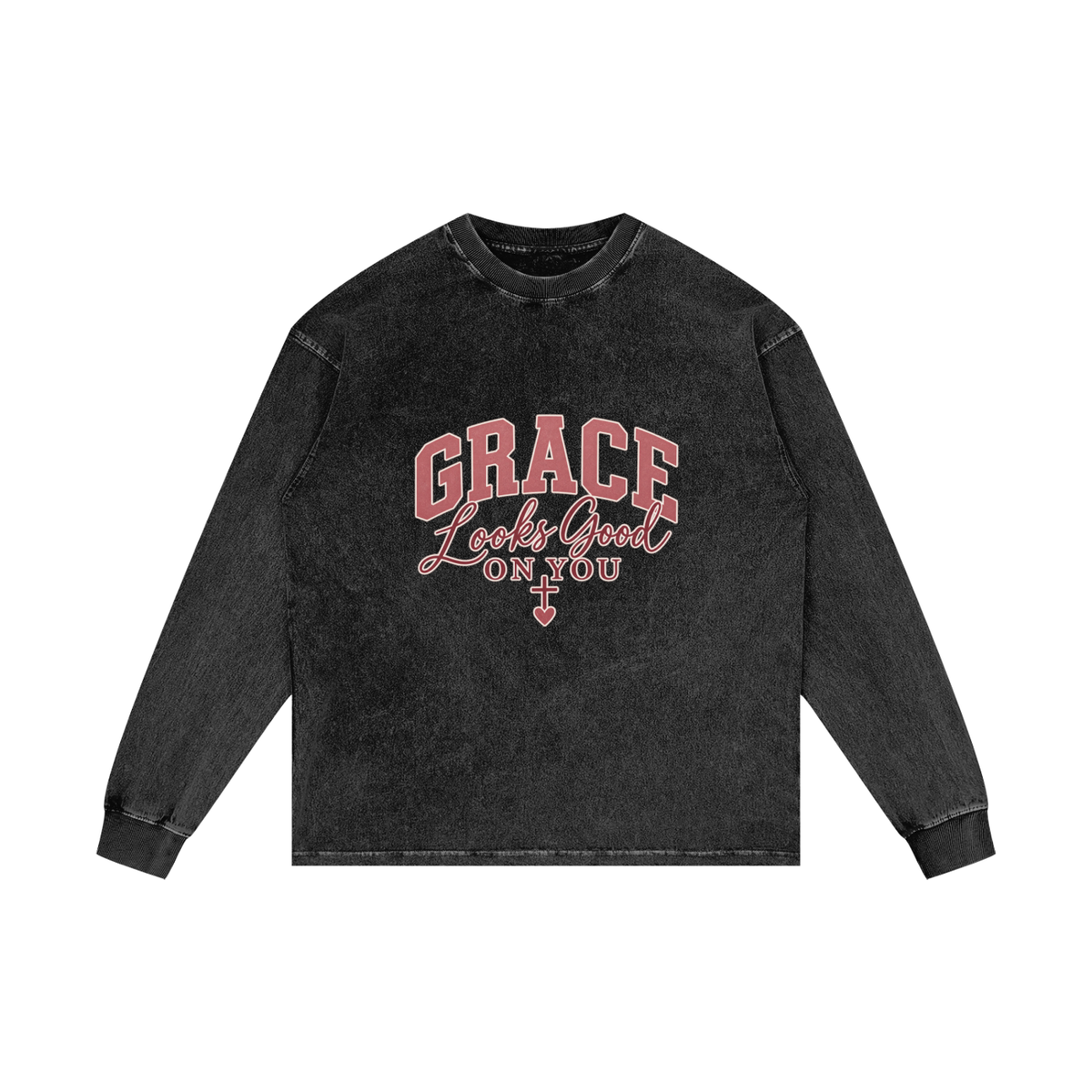 Acid Wash Oversize Long Sleeve T-Shirt Grace looks good on you