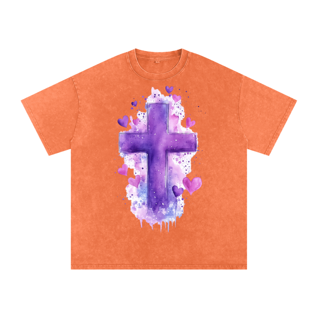 Snow Washed Oversized Cotton T-Shirt