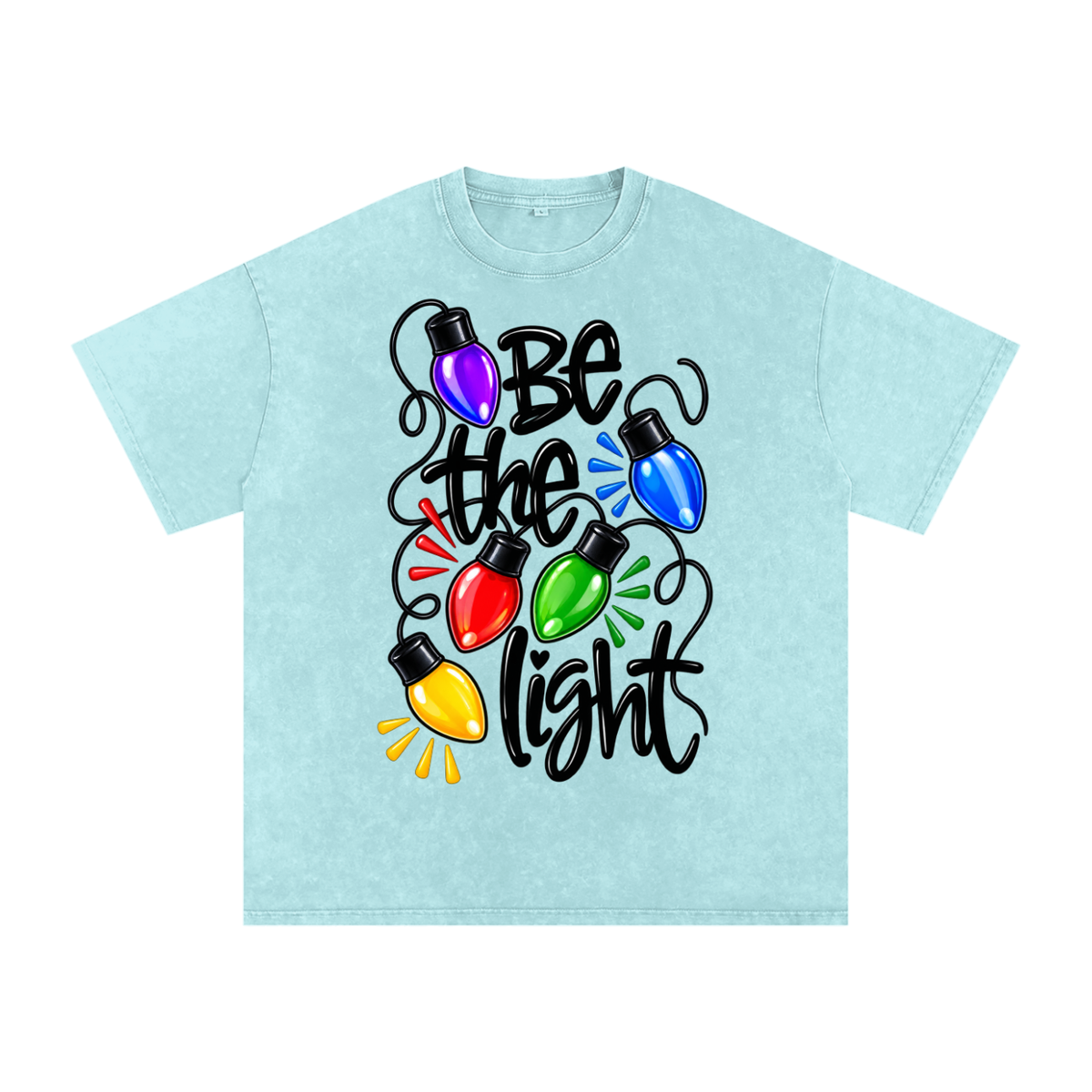 Snow Washed Oversized Cotton T-Shirt Be the light Christmas