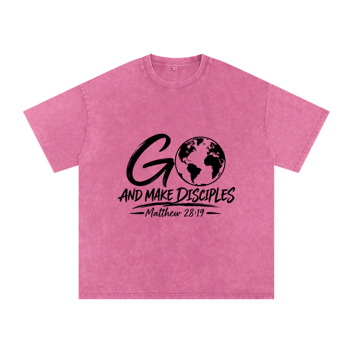 Snow Washed Oversized Cotton T-Shirt Go Make disciples
