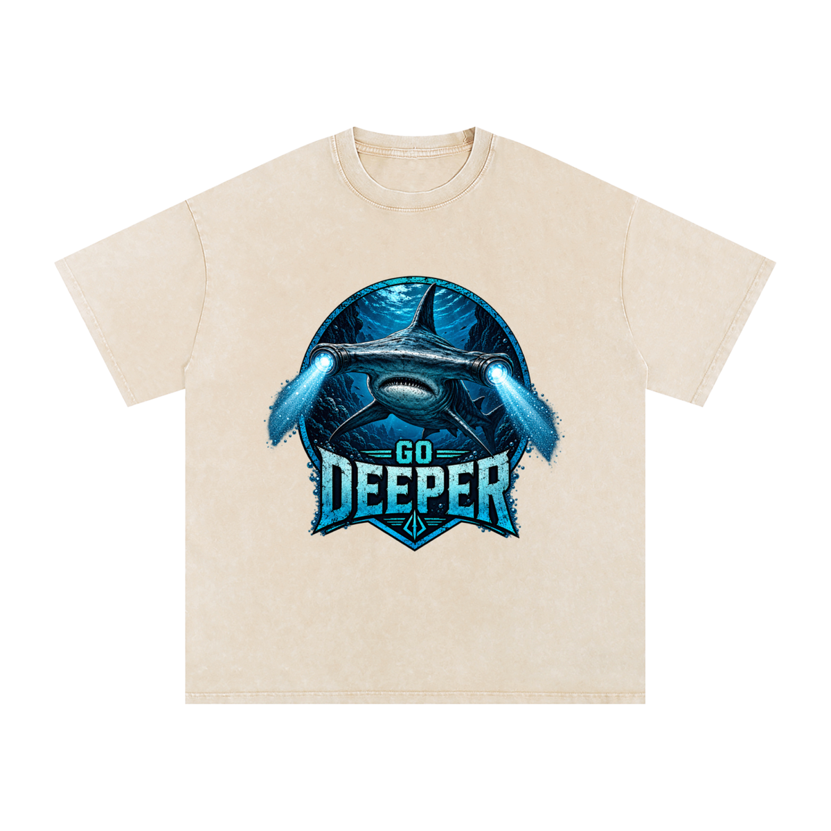 Snow Washed Oversized Cotton T-Shirt Go Deeper