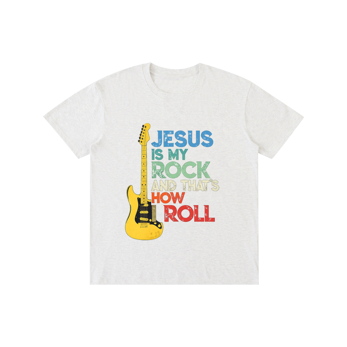 Pure Cotton Unisex T-Shirt Jesus is my rock and this is how I roll