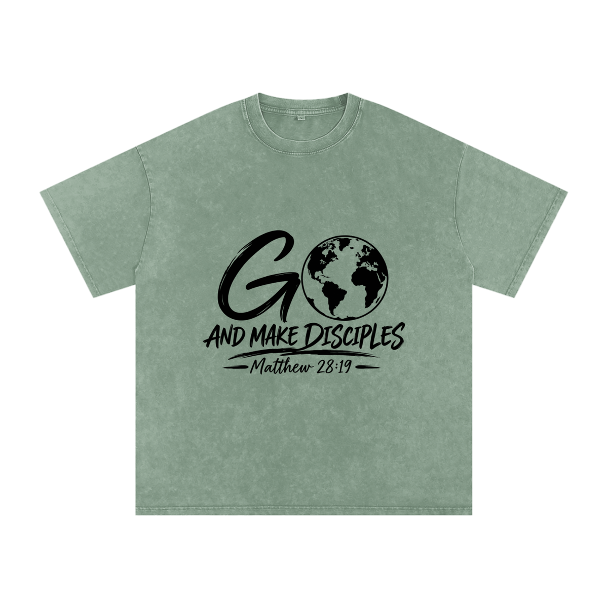 Snow Washed Oversized Cotton T-Shirt Go Make disciples