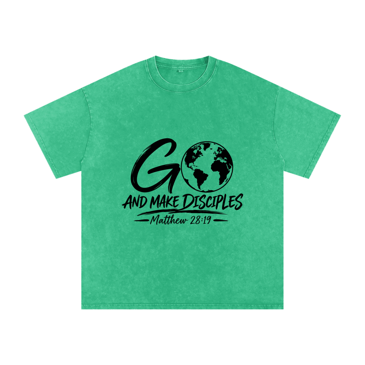 Snow Washed Oversized Cotton T-Shirt Go Make disciples