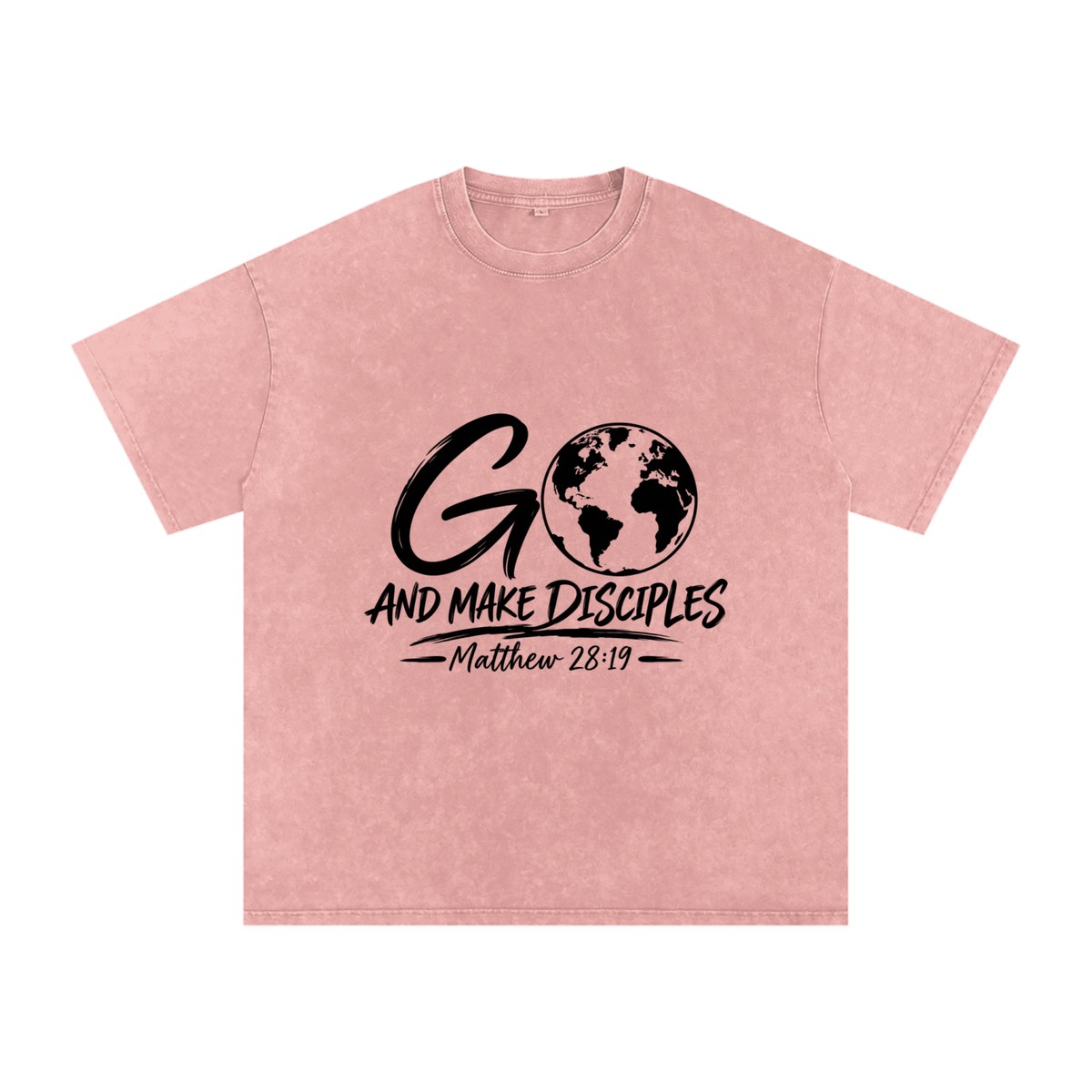 Snow Washed Oversized Cotton T-Shirt Go Make disciples