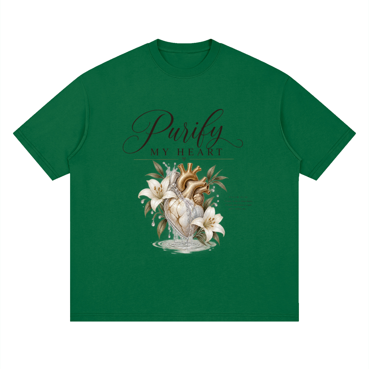 Streetwear Loose Drop Shoulder T-Shirt Purify my heart