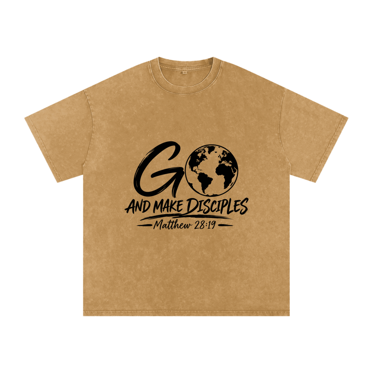 Snow Washed Oversized Cotton T-Shirt Go Make disciples