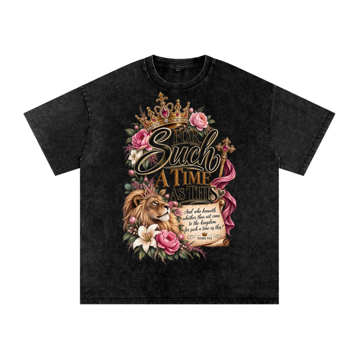 Snow Washed Oversized Cotton T-Shirt Esther 4:14
