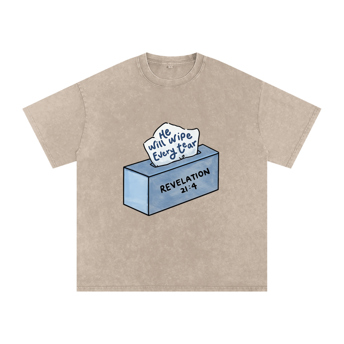 Snow Washed Oversized Cotton T-Shirt