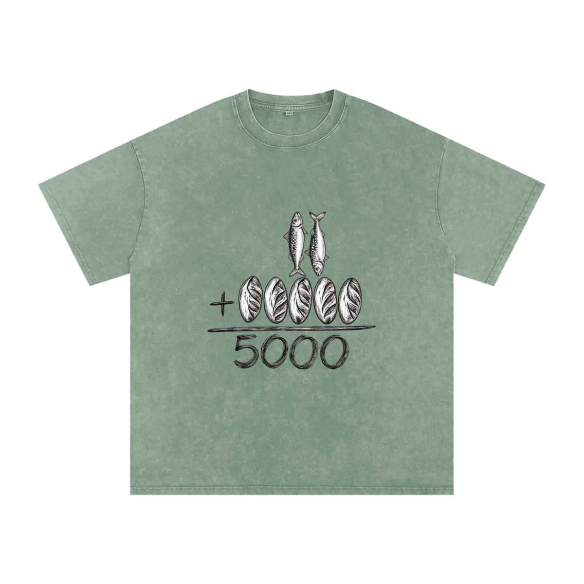 Snow Washed Oversized Cotton T-Shirt 5000