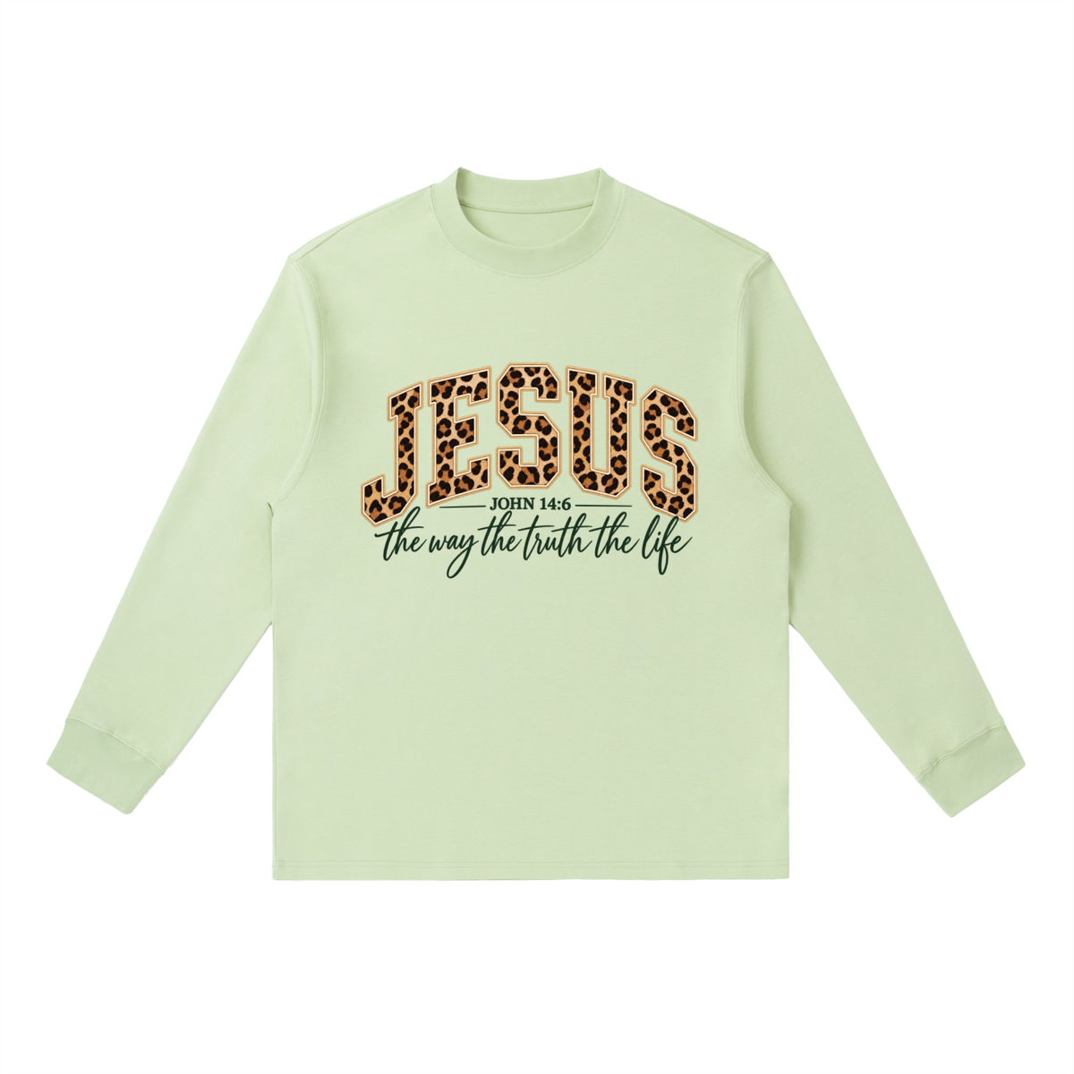 Essential Crewneck Long-Sleeve T-Shirt Jesus is the way,truth,life