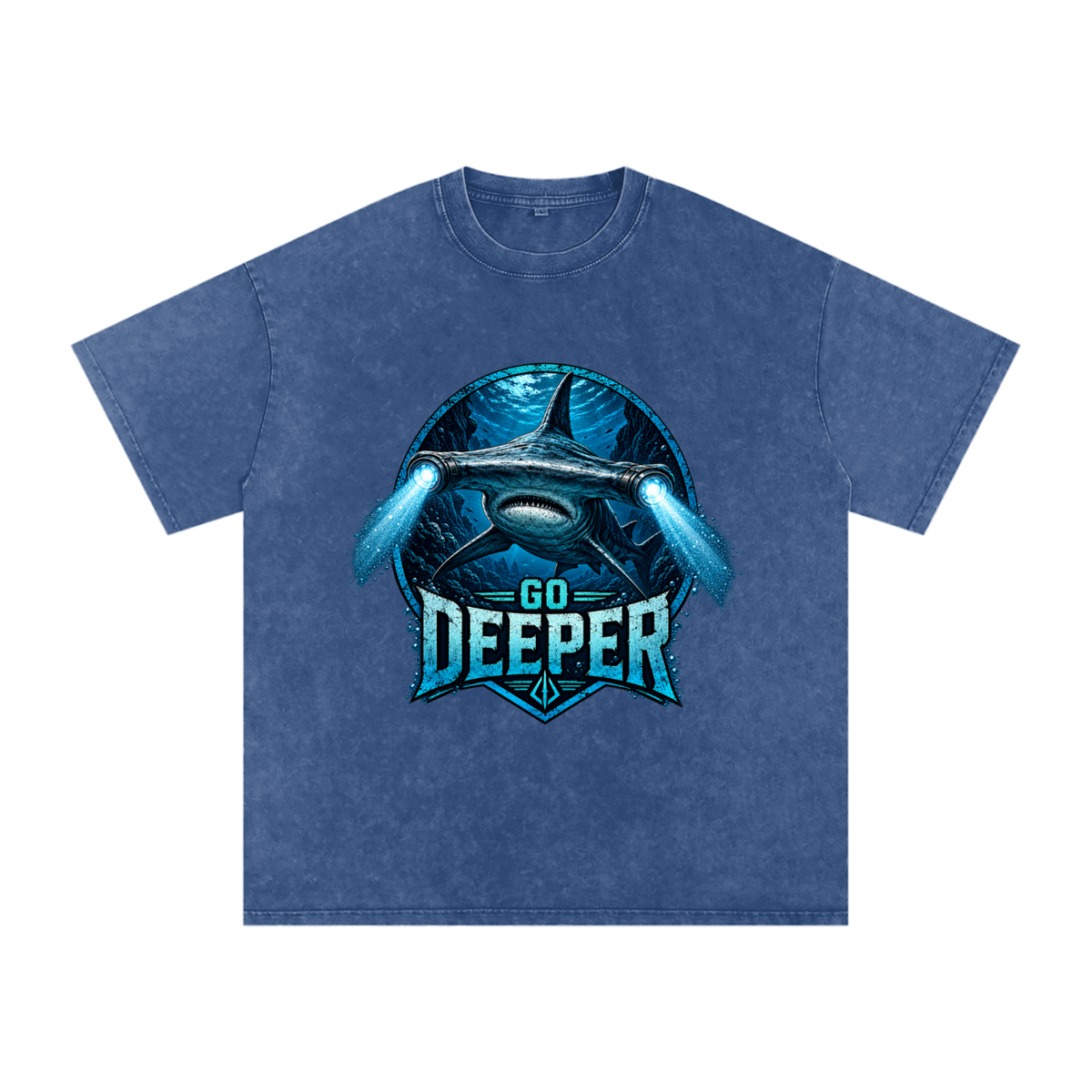 Snow Washed Oversized Cotton T-Shirt Go Deeper