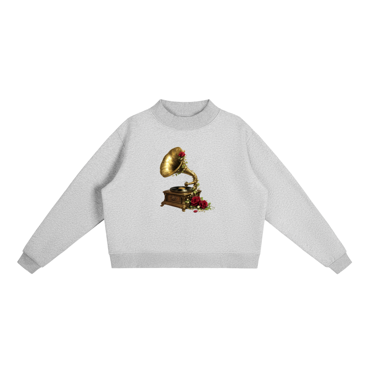 Essential Fleece Mock-Neck Crew Sweatshirt vintage music