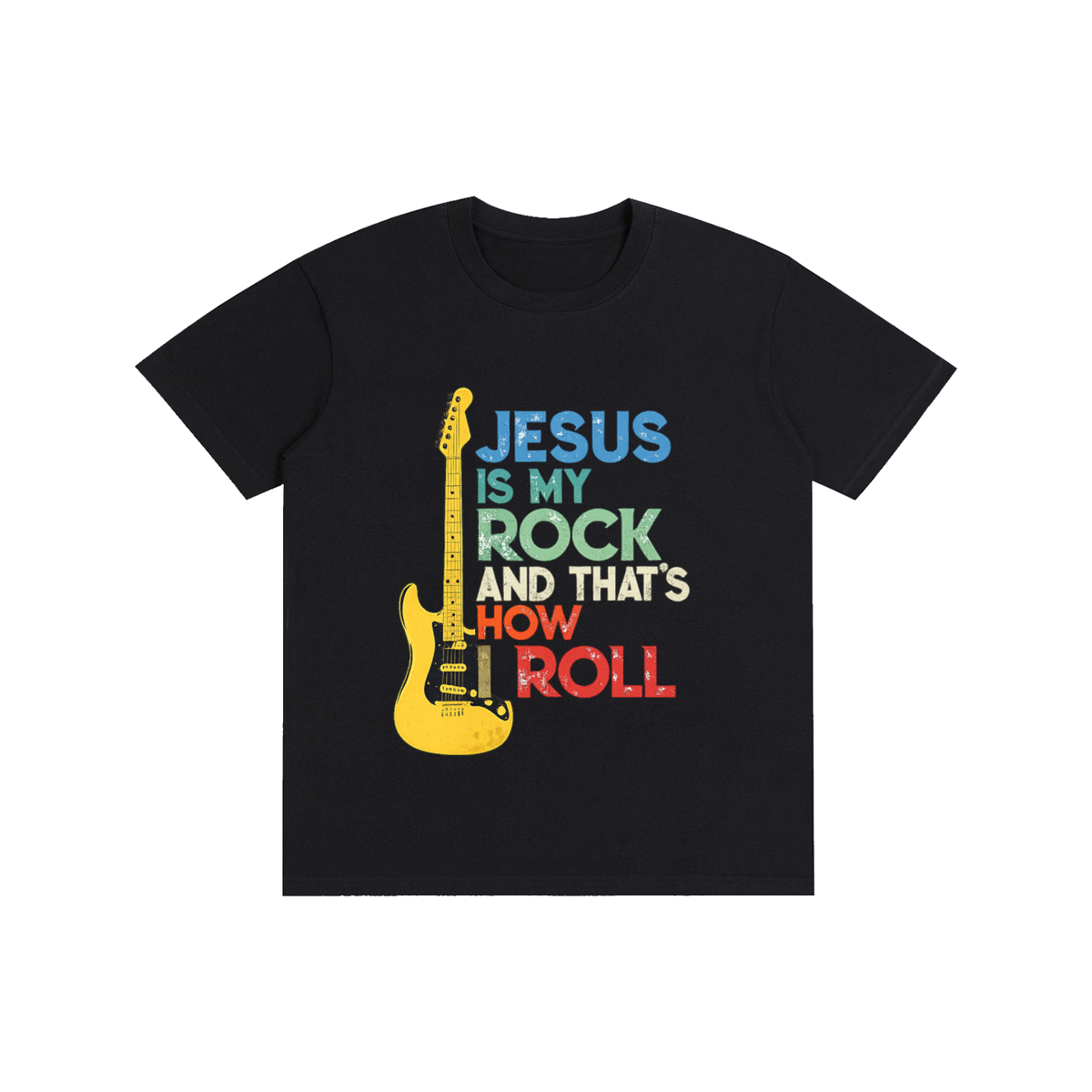 Pure Cotton Unisex T-Shirt Jesus is my rock and this is how I roll