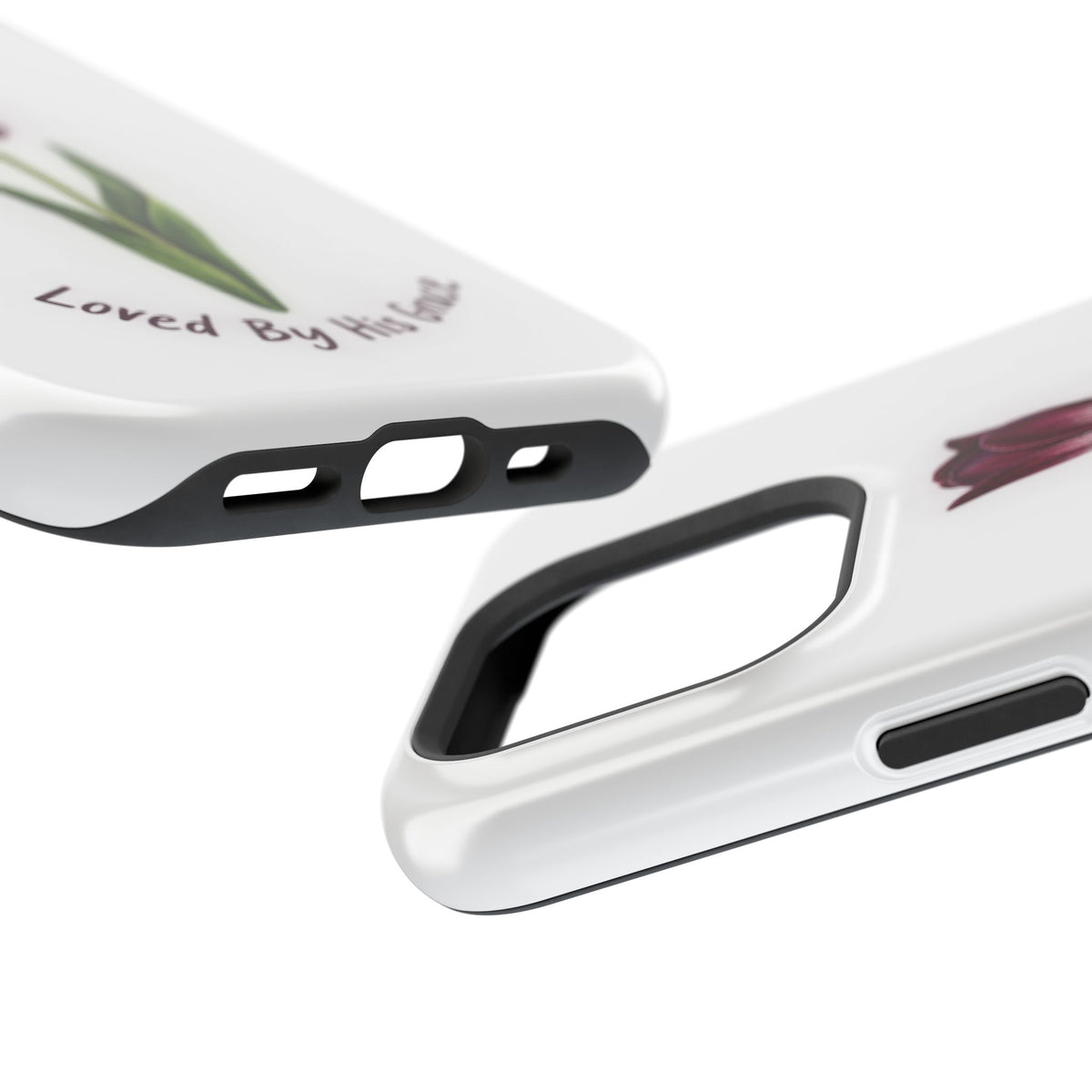 Impact-Resistant Phone Case — “Loved By His Grace” Tulip Design