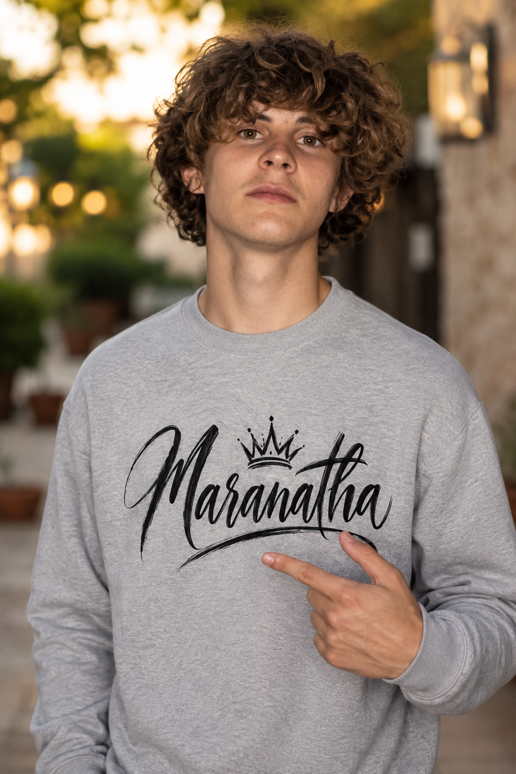 Essential Crewneck Long-Sleeve T-Shirt Maranatha