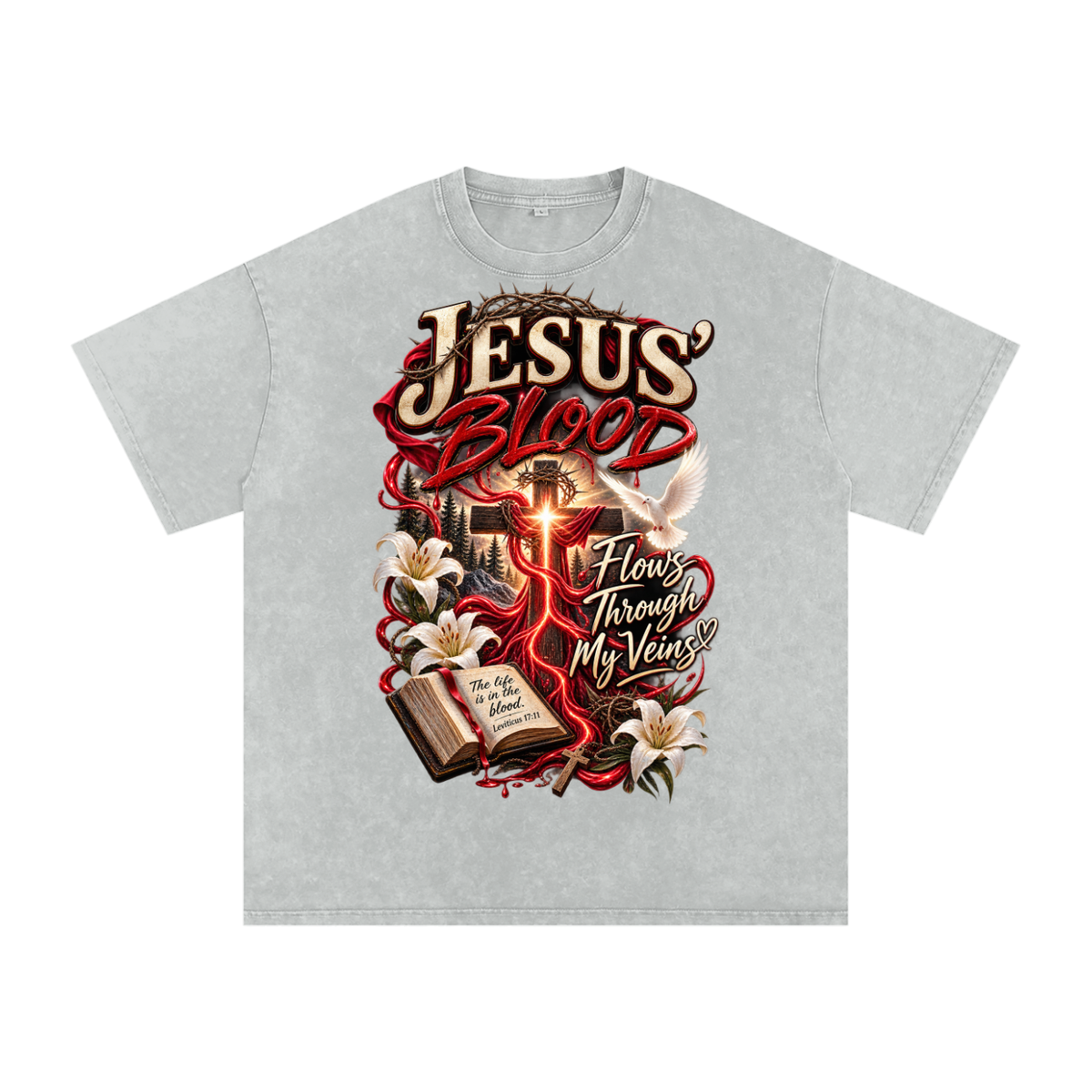 Snow Washed Oversized Cotton T-Shirt