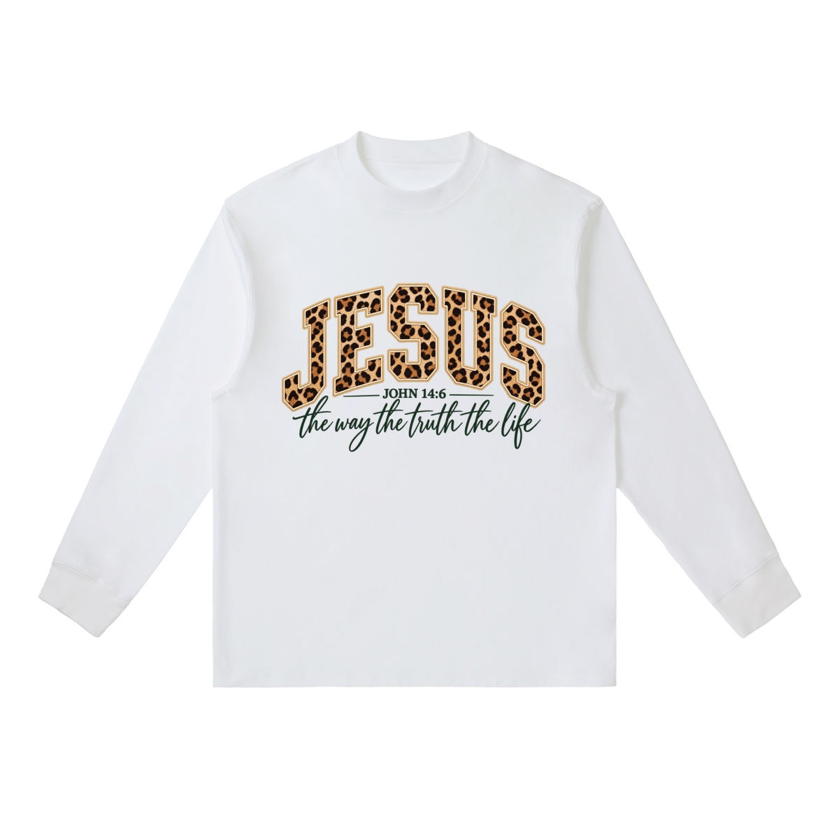 Essential Crewneck Long-Sleeve T-Shirt Jesus is the way,truth,life