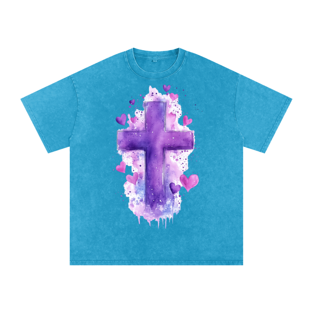 Snow Washed Oversized Cotton T-Shirt