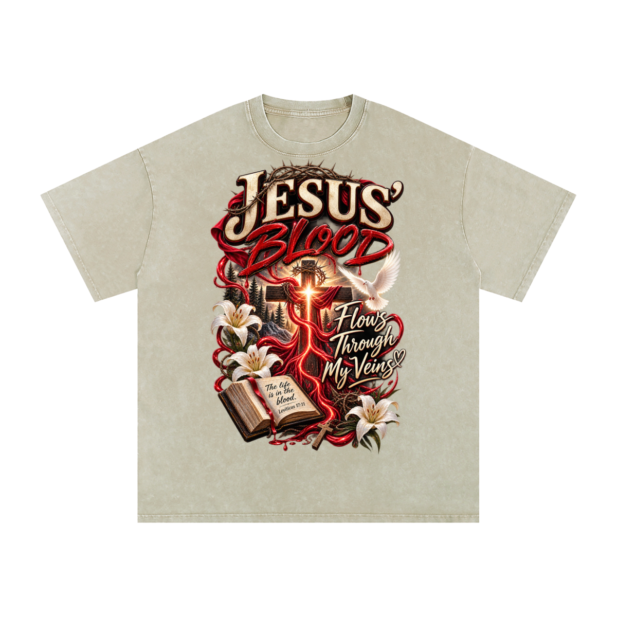 Snow Washed Oversized Cotton T-Shirt