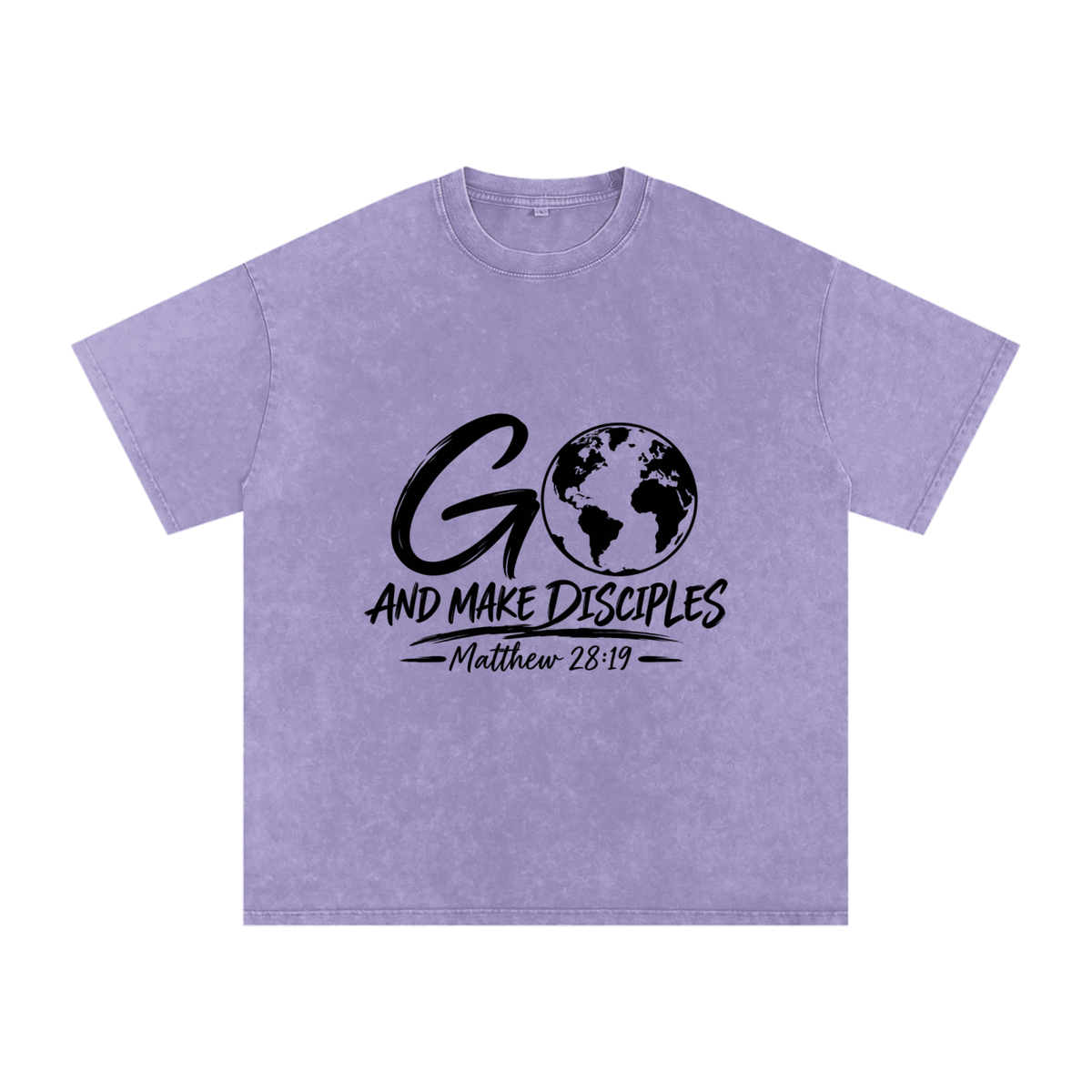 Snow Washed Oversized Cotton T-Shirt Go Make disciples