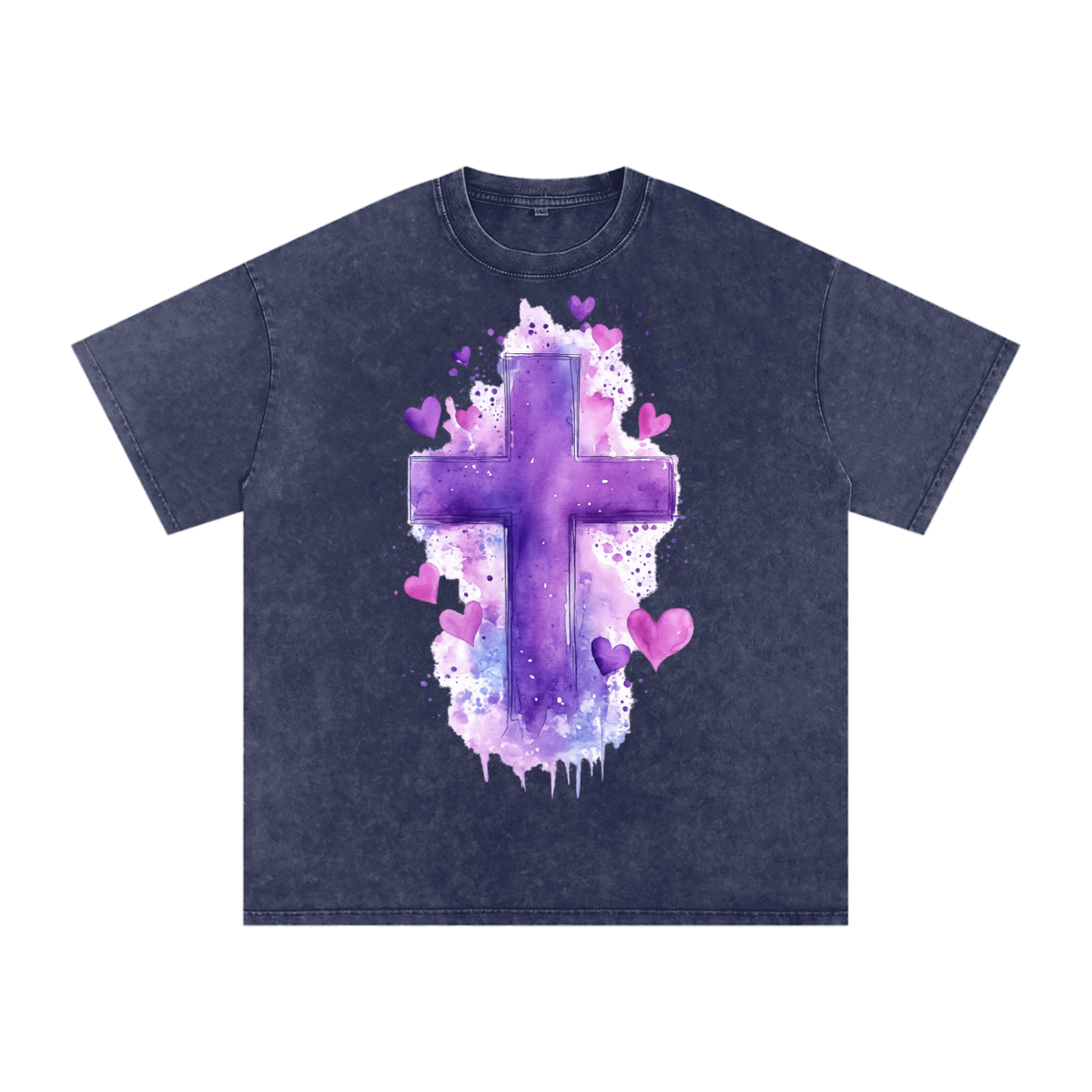 Snow Washed Oversized Cotton T-Shirt