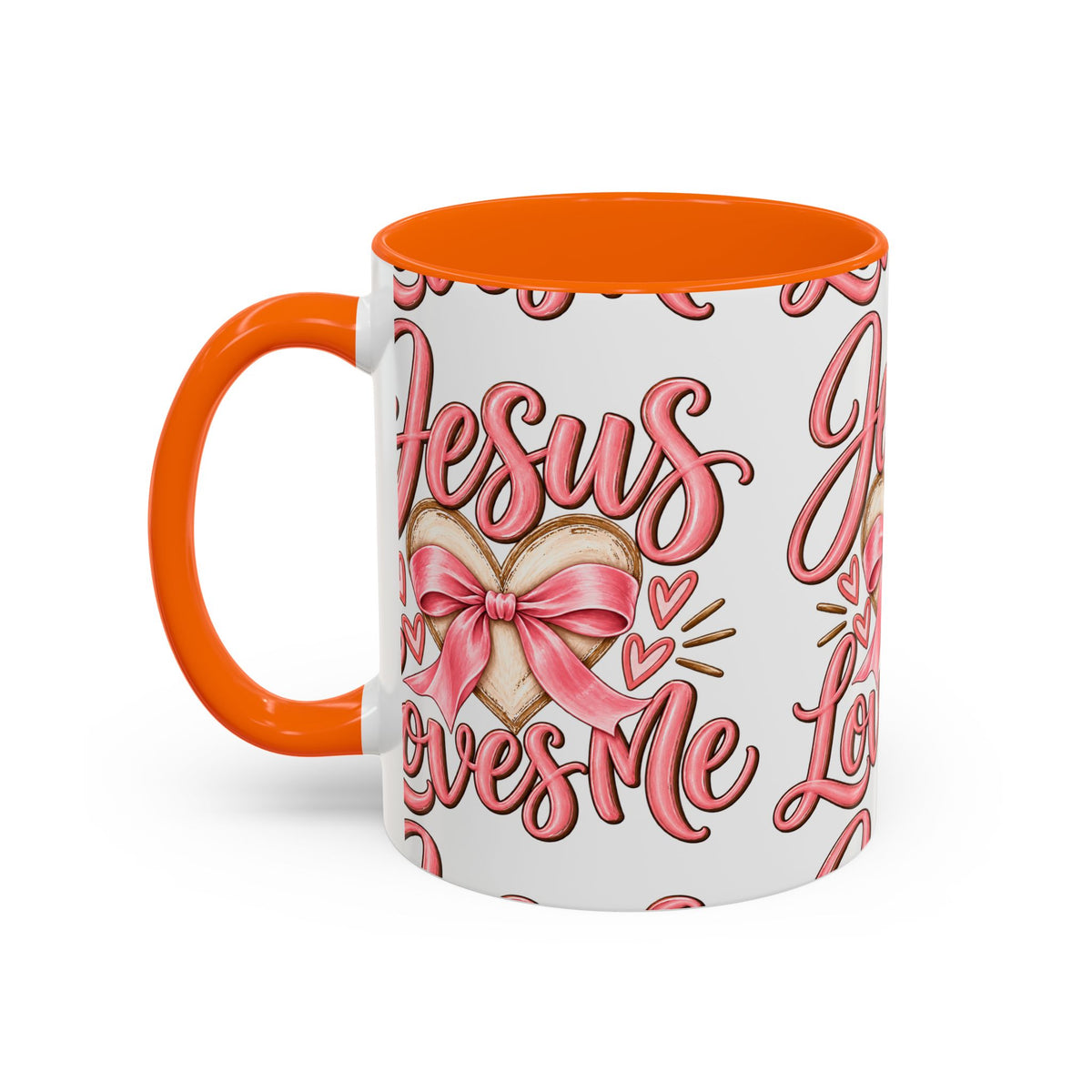 Jesus Loves Me Pink Heart Accent Coffee Mug – Christian Valentine Gift (11/15oz)