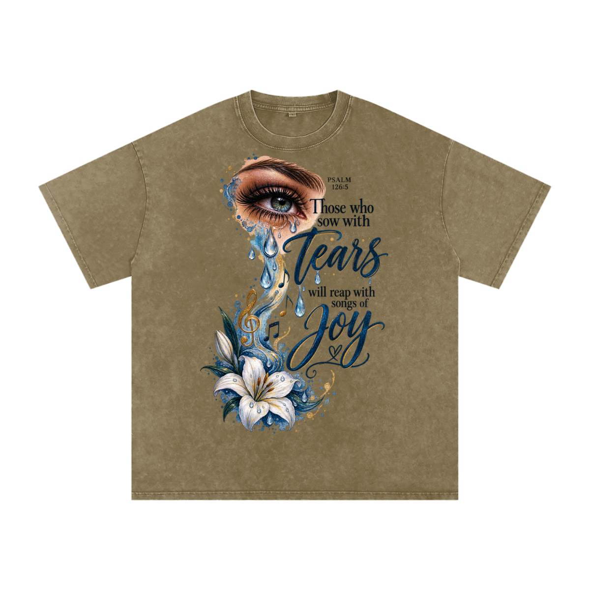 Snow Washed Oversized Cotton T-Shirt