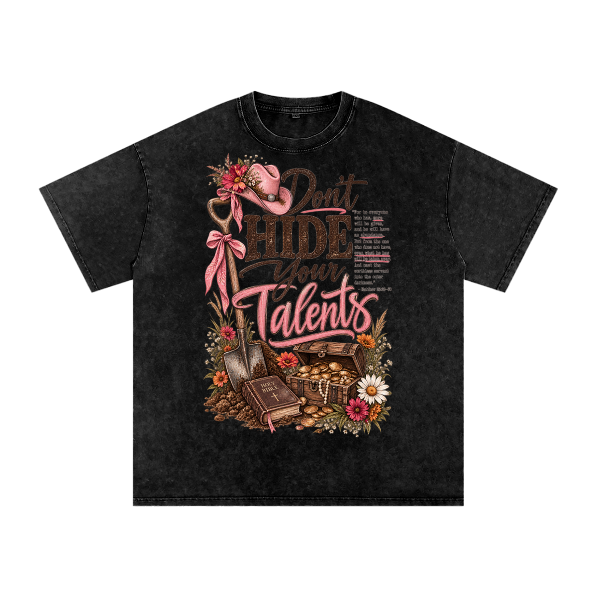 Snow Washed Oversized Cotton T-Shirt