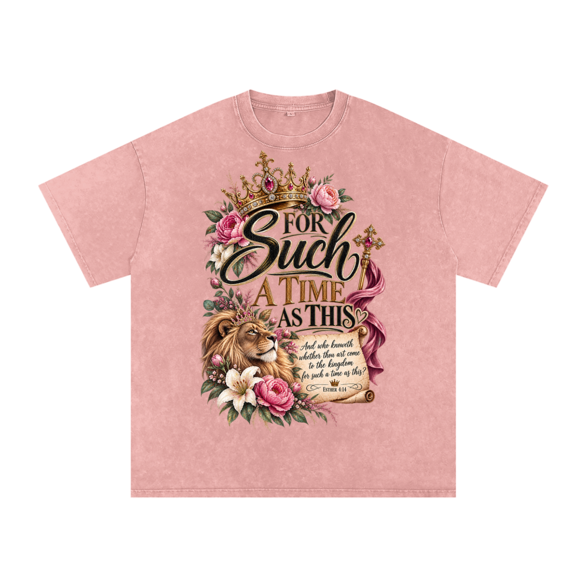 Snow Washed Oversized Cotton T-Shirt Esther 4:14