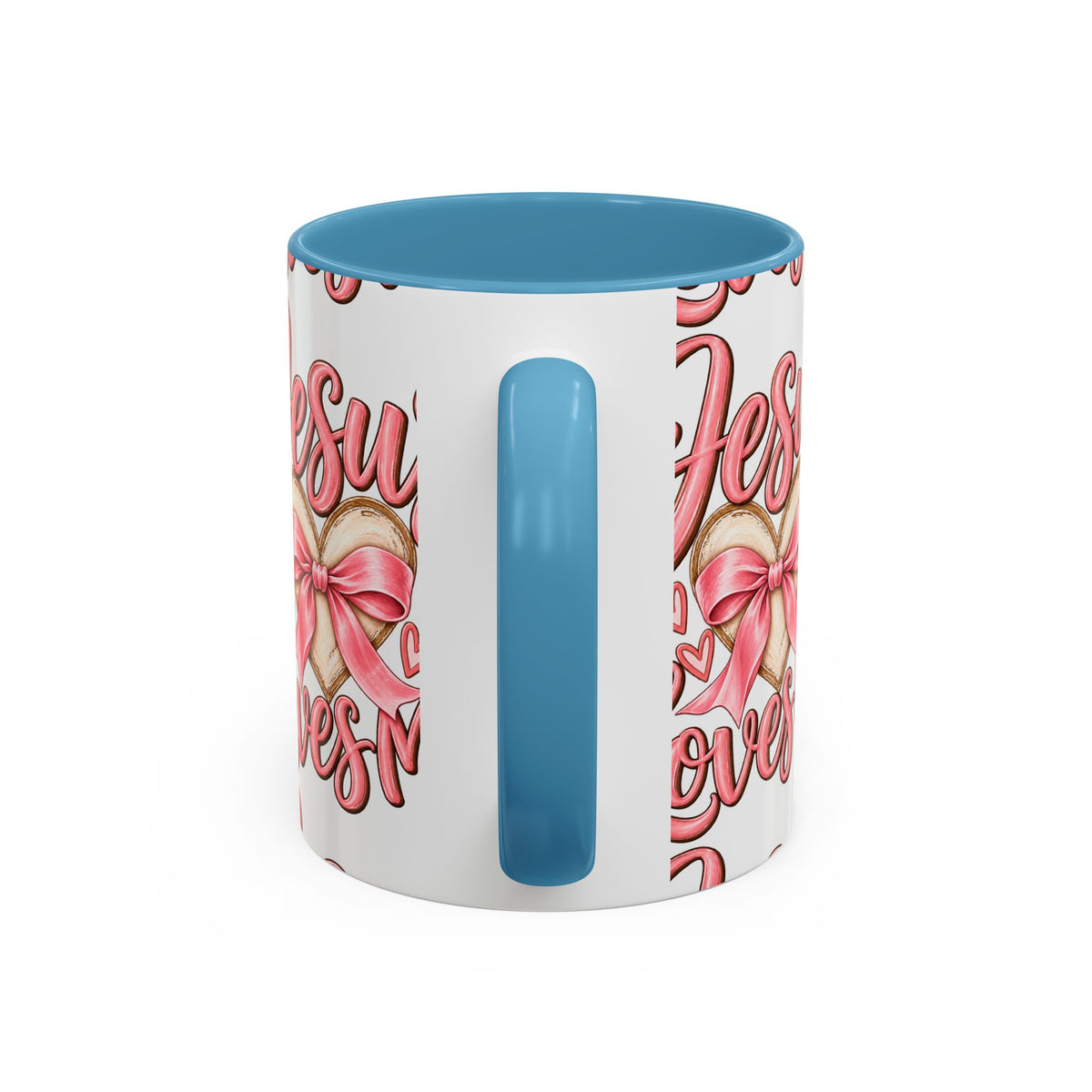 Jesus Loves Me Pink Heart Accent Coffee Mug – Christian Valentine Gift (11/15oz)