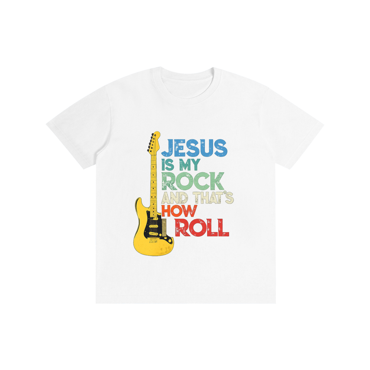 Pure Cotton Unisex T-Shirt Jesus is my rock and this is how I roll