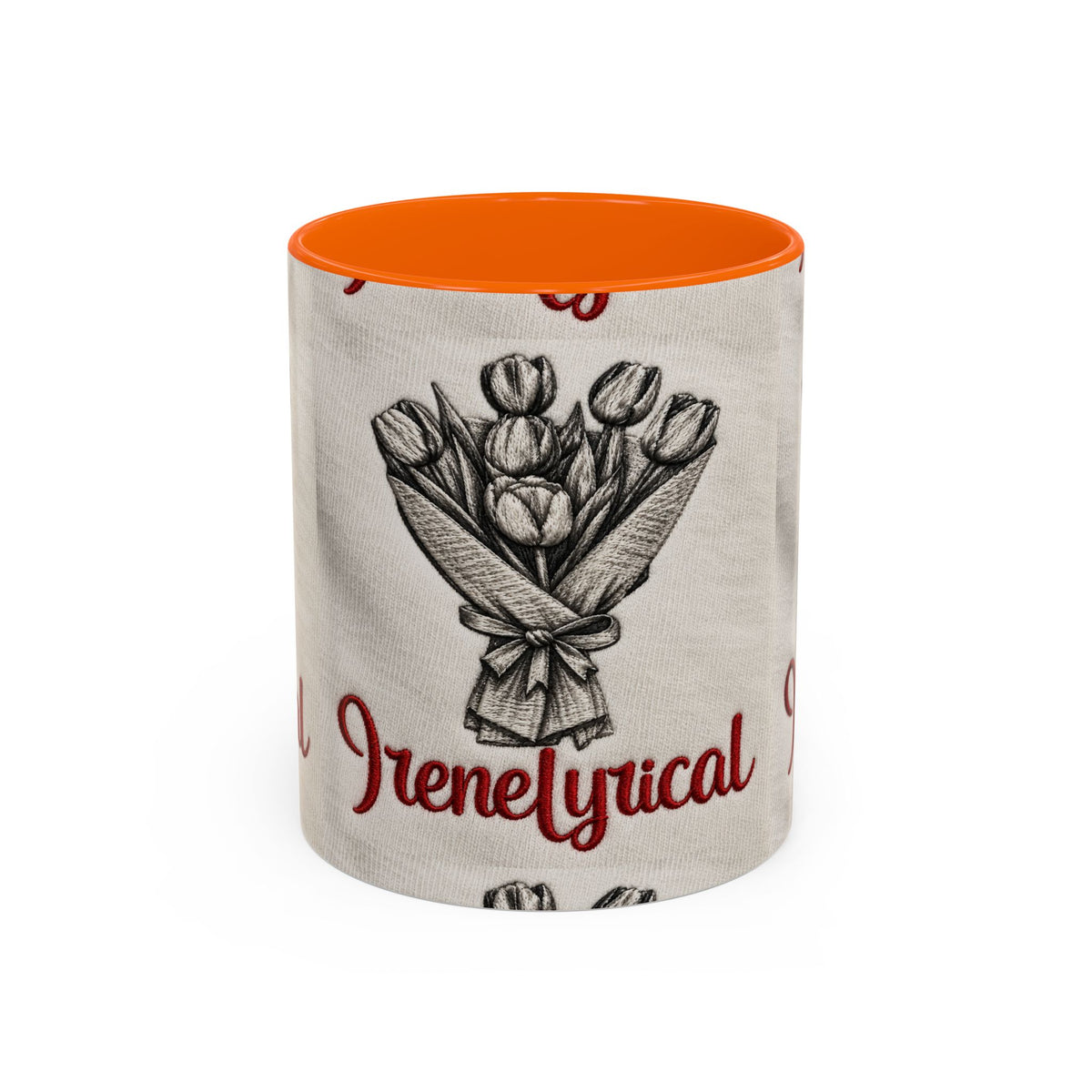 IreneLyrical Floral Accent Coffee Mug – Tulip Bouquet Design (11/15 oz)